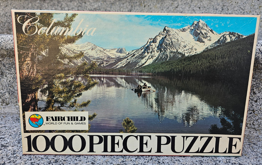 Vintage SUN VALLEY LAKE COLUMBIA Puzzle by Fairchild, 1000 Pieces, 27 x 19"